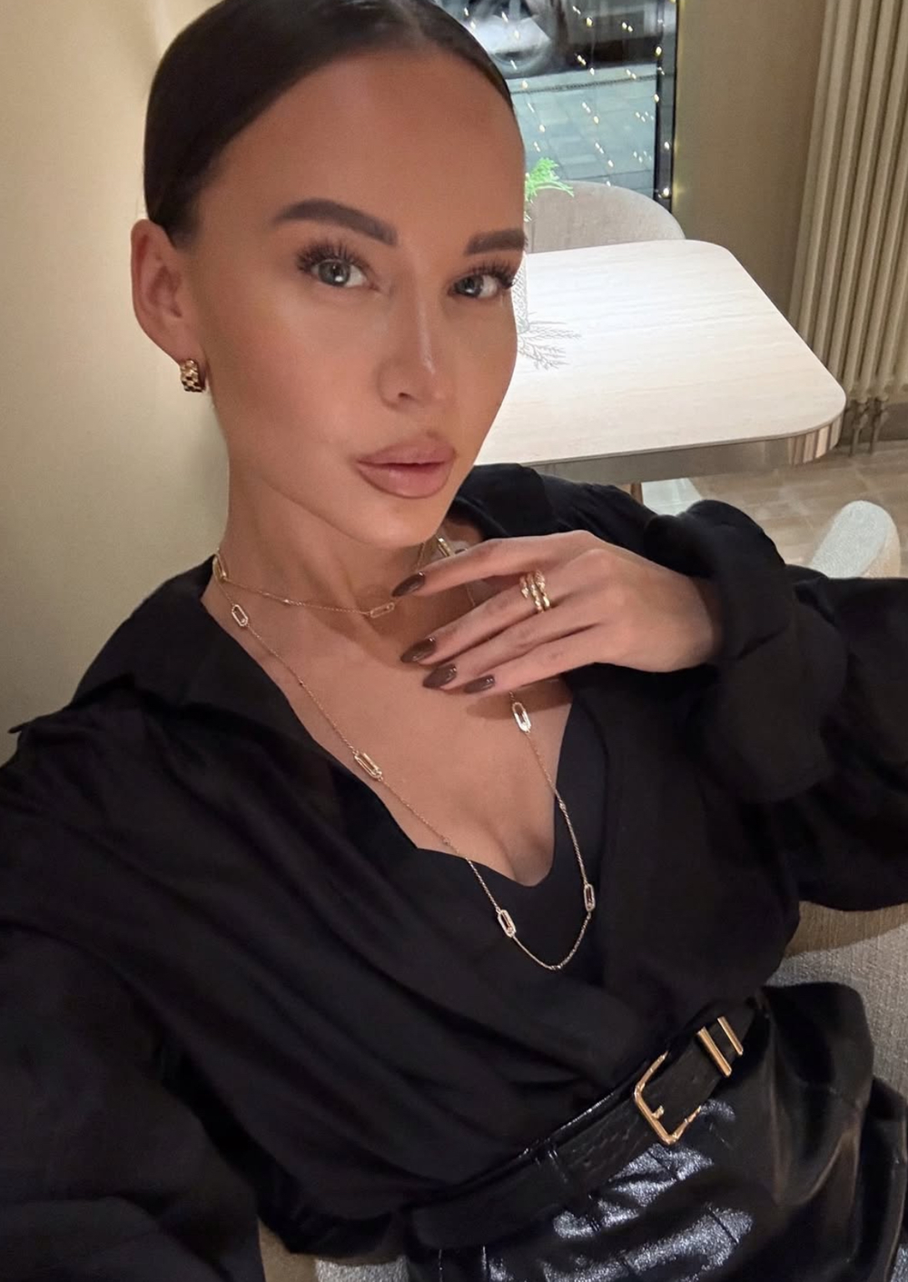 Серьги цепи мини цвете золото