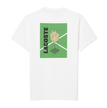 Мужская теннисная футболка Lacoste Ultra Dry Printed Tennis - white