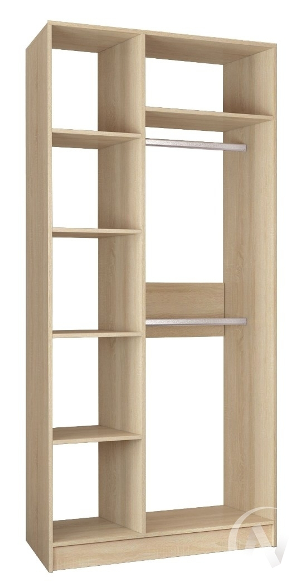 Шкаф 2-х ств Спальня Мадлен (дуб сонома/дуб шале мореный)