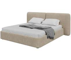 Кровать двуспальная Hub Soft 200 см (молочный, букле)