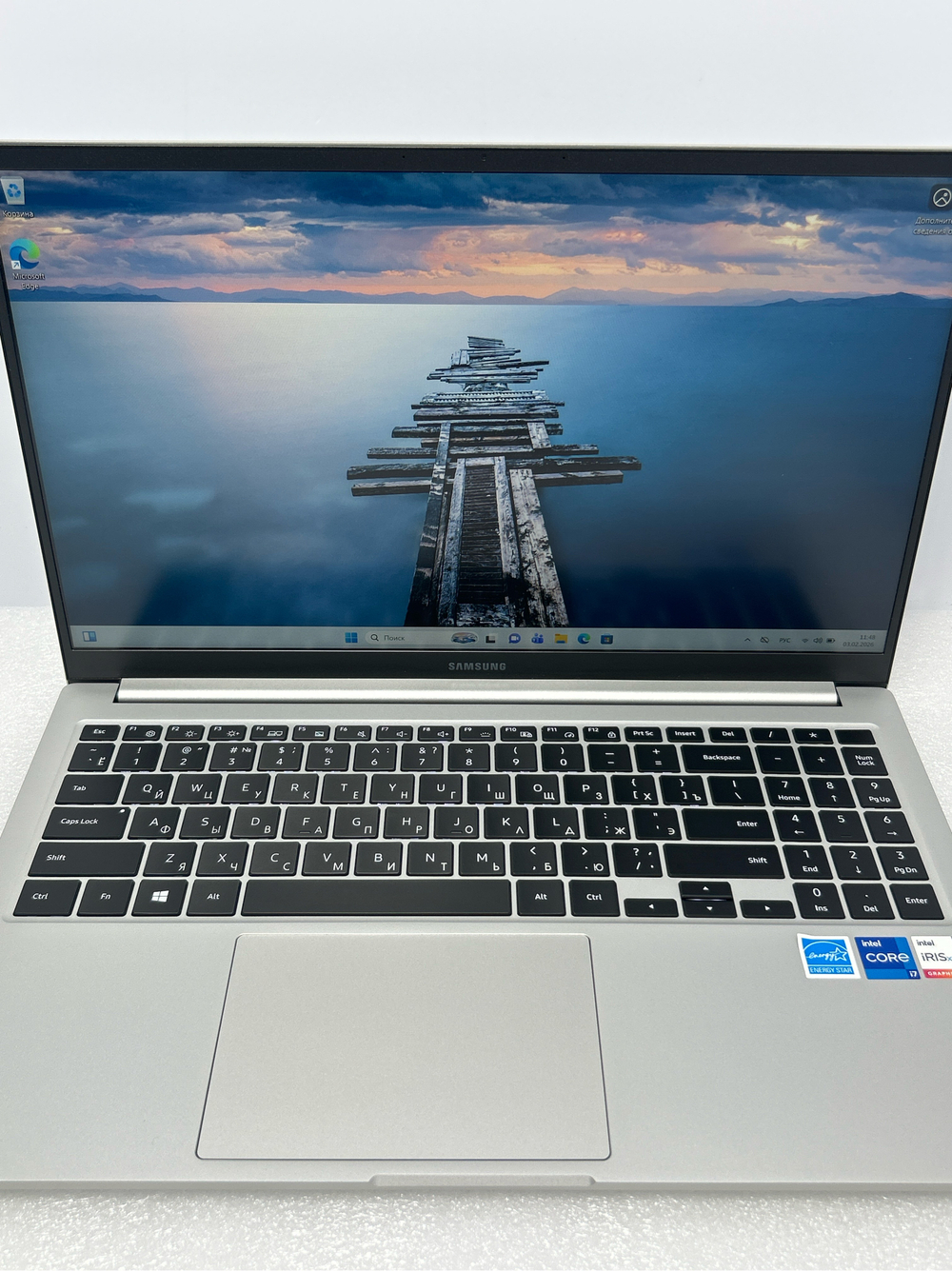 Ноутбук Samsung Galaxy book ( NP750XDA-KD2US) 15.6"/Intel Core i7 1165G7/RAM 16 GB/SSD 256 GB/Intel Iris Xe graphics/1920х1080/IPS/Windows 11/Подсветка кл-ры:LED/серебристый. Состояние: A2/не ориг. зарядка