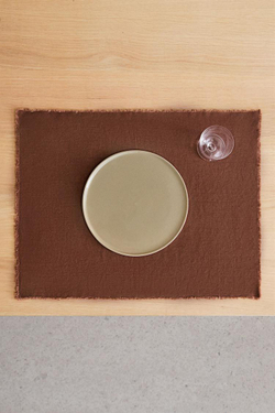 ZARA HOME ЛЬНЯНАЯ САЛФЕТКА, ТЕРРАКОТОВЫЙ