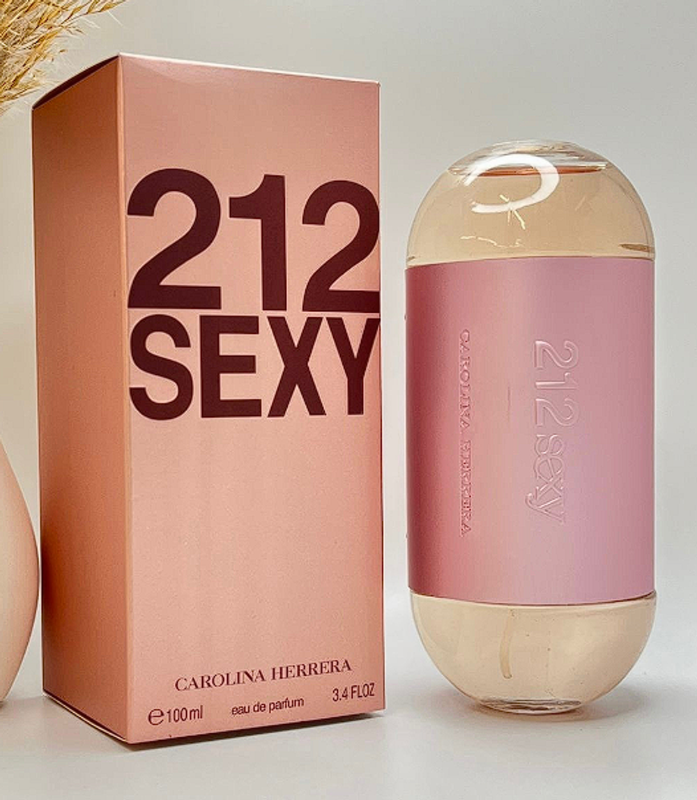 Carolina Herrera 212 Sexy 100 ml (Коробка парфюма без слюды, парфюм новый, распаковка для фото)