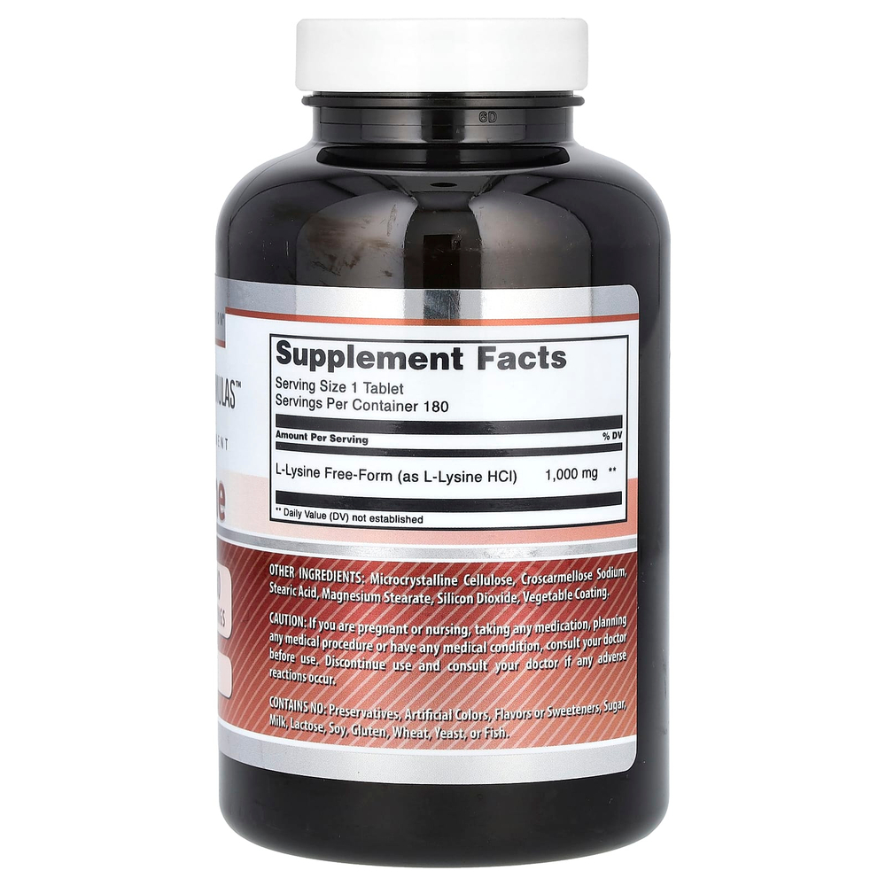 Amazing Nutrition, Amazing Formulas, L-лизин, 1000 мг, 180 таблеток