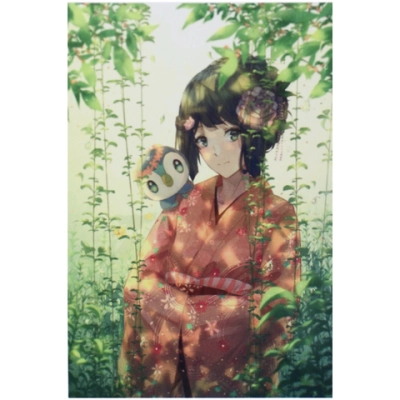 Алмазная мозаика на подрамнике с полным заполнением «МИР ЯРКИХ КРАСОК», Харухи в лесу, 20*30 см