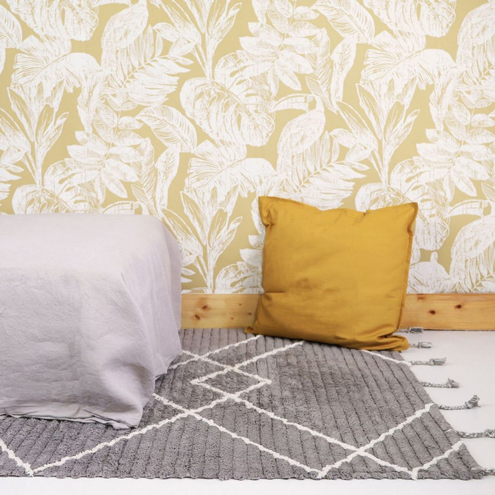 Стираемый коврик Nattiot Lässa Stone M (135 Х 190 см), хлопок, серый