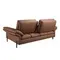 Коричневый кожаный 3-местный диван модель 6242