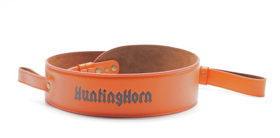 Погонный ремень кожанный, оранжевый