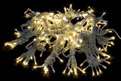 Светодиодный занавес с мерцающим диодом 2*2 м., 280 теплых белых LED ламп, белый провод, Winner Light (ww.03.6W.280+)