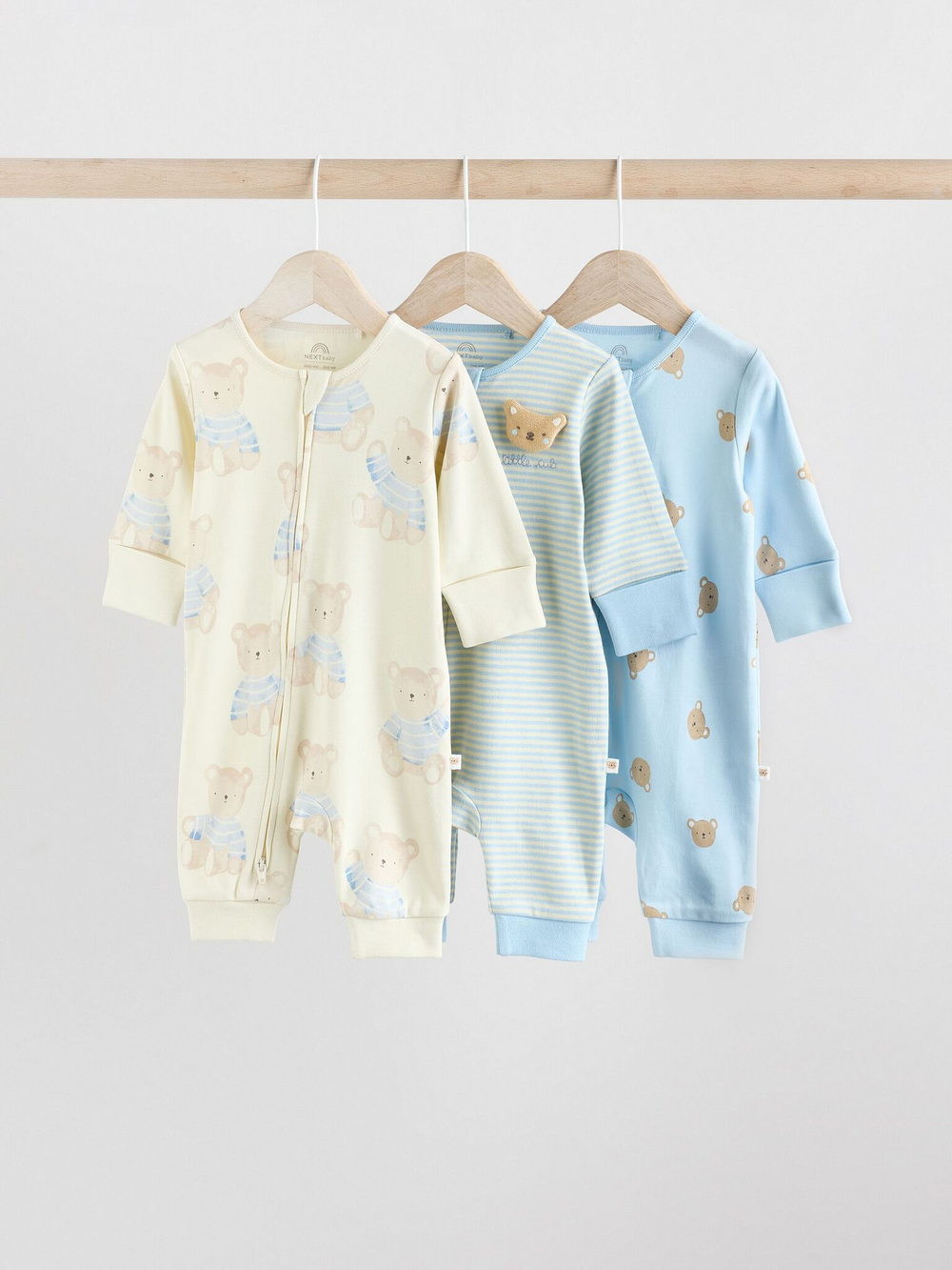 Комбинезон / Cлип для малышей Next AA5-955, 3 шт., Желтый, Голубой