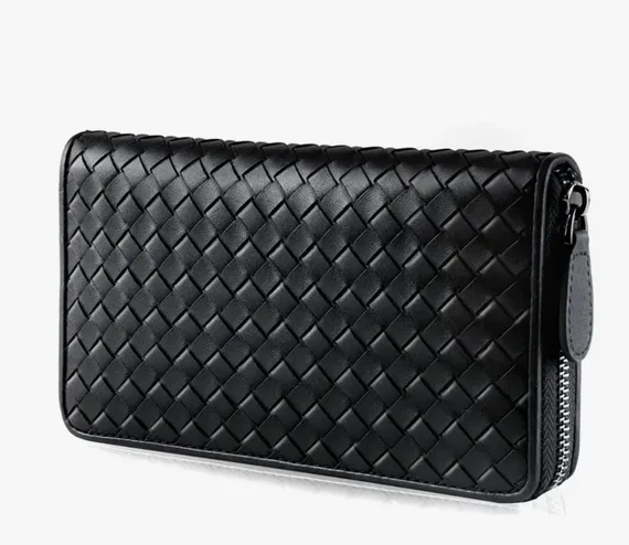 Кожаное портмоне Bottega Venetta черный