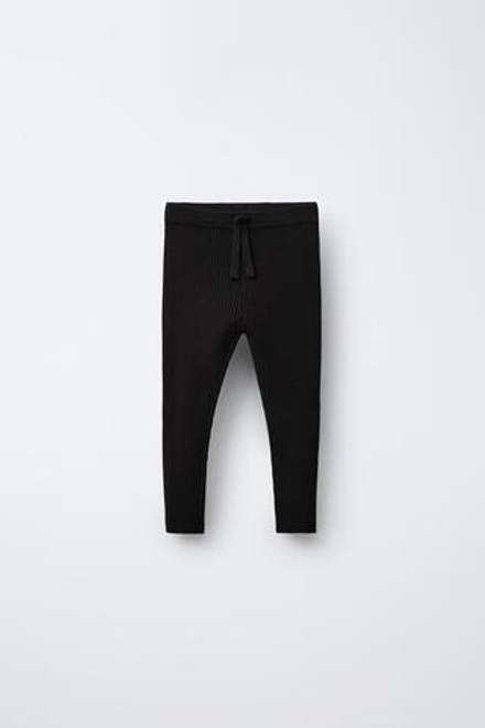 ZARA ЛЕГИНСЫ В РУБЧИК, ЧЕРНЫЙ