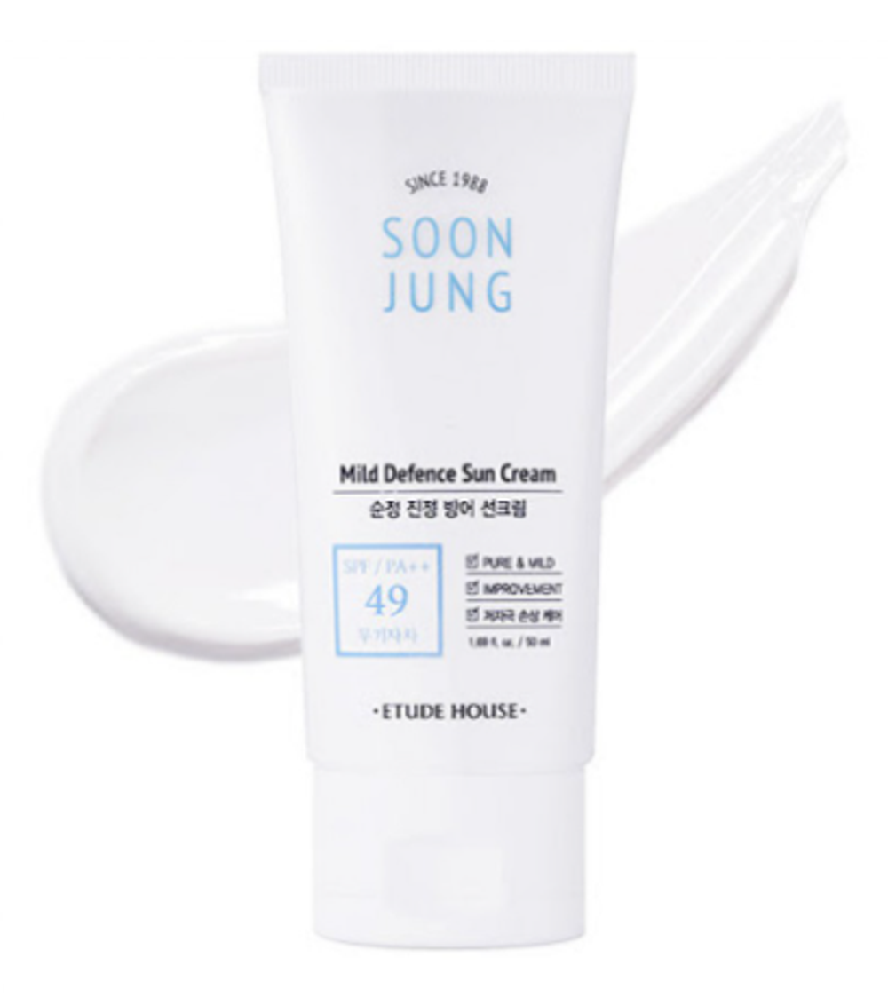 Etude House Soon Jung Mild Defence Sun Cream солнцезащитный кремSPF49 PA++ 50мл