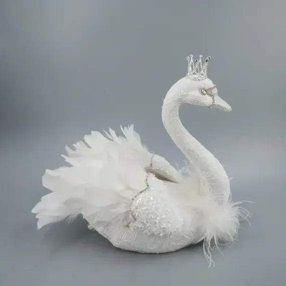 Декоративная фигура Лебедь белая 38*20*38 см., пенопласт, Christmas DeLuxe (14292)