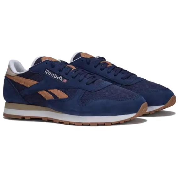 reebok Classic Leather Беговые кроссовки Низкие Синий Коричневый Унисекс