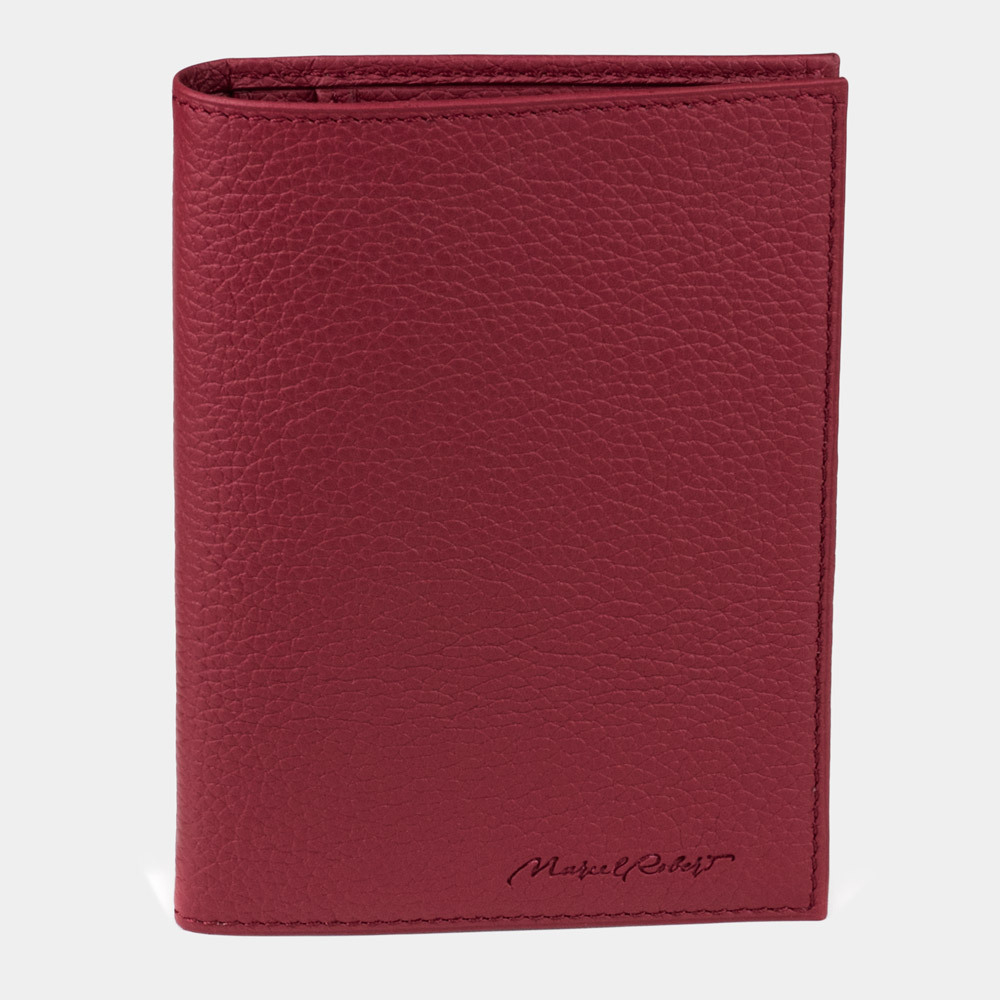 Обложка для паспорта и автодокументов кожаная Paris Easy вишневого цвета