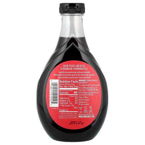 Wholesome Sweeteners, Органическая необработанная голубая агава, 1,25 кг (44 унции)