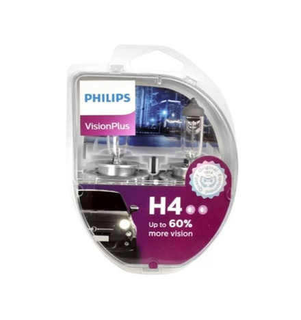 Лампы галогеновые PHILIPS Н4 12V 60/55W Vision Plus +60%