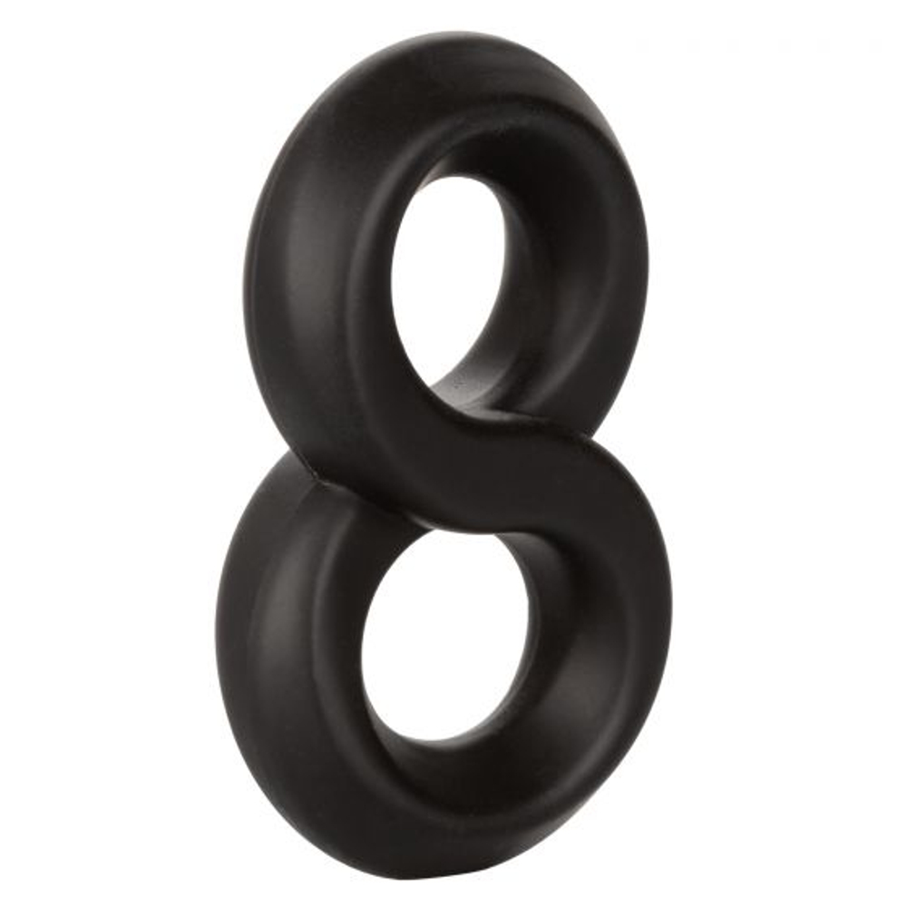 Двойное эрекционное кольцо Ultra-Soft Crazy 8 (Цвет: черный)
