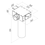 Присоединительная коробка потолочная VPSL 125/90×1 на 1 выхода (L=400 мм), круглая