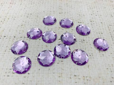 Стразы пришивные акрил, d 1,4 см, сирень