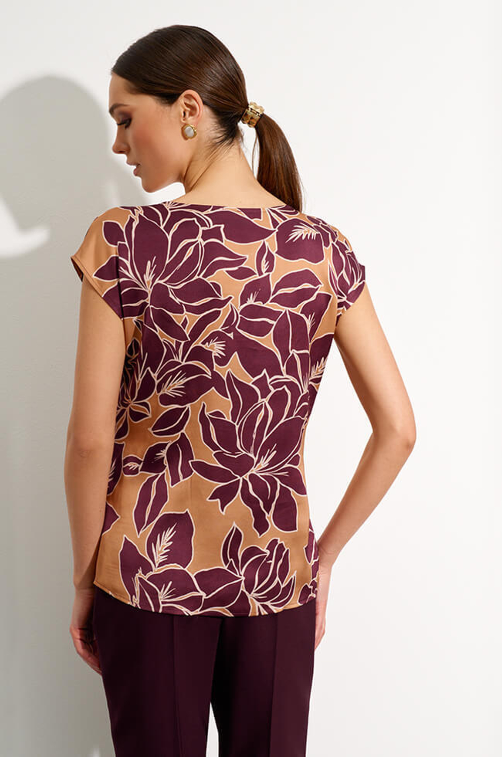 22715 Блузка женская (бордовый принт)