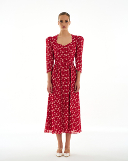 Платье Carmina (Кармина) красное розочки