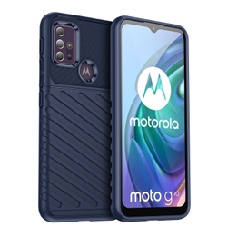 Противоударный чехол синего цвета для Motorola G30, серия Onyx от Caseport