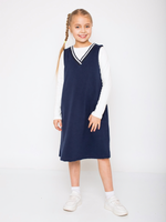 Сарафан "Школа-9", р. 134, тёмно-синий, (Ивашка)