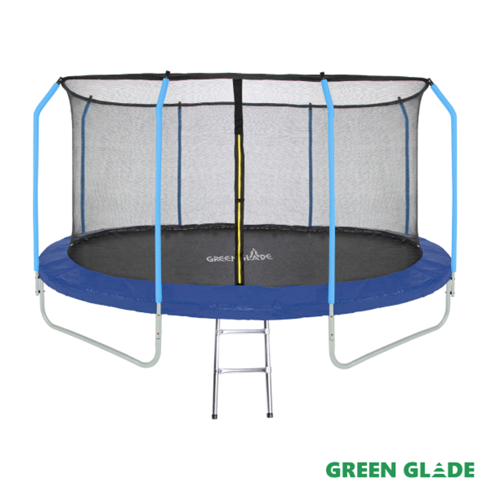 Батут уличный Green Glade с сеткой и лестницей 12-футовый