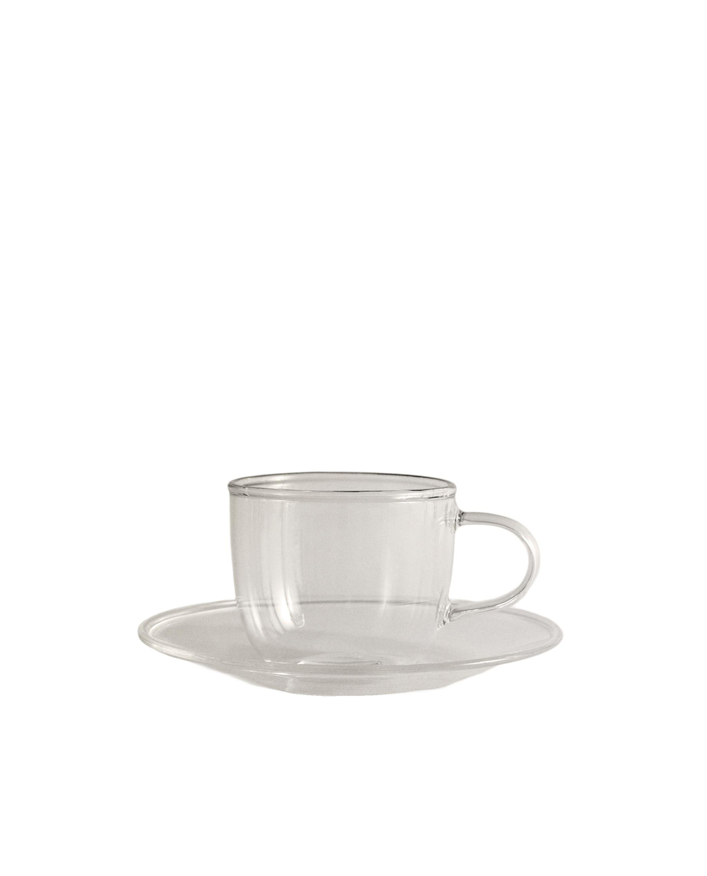 Zara Home чайная пара из боросиликатного стекла, цвет серебристый, 15 см