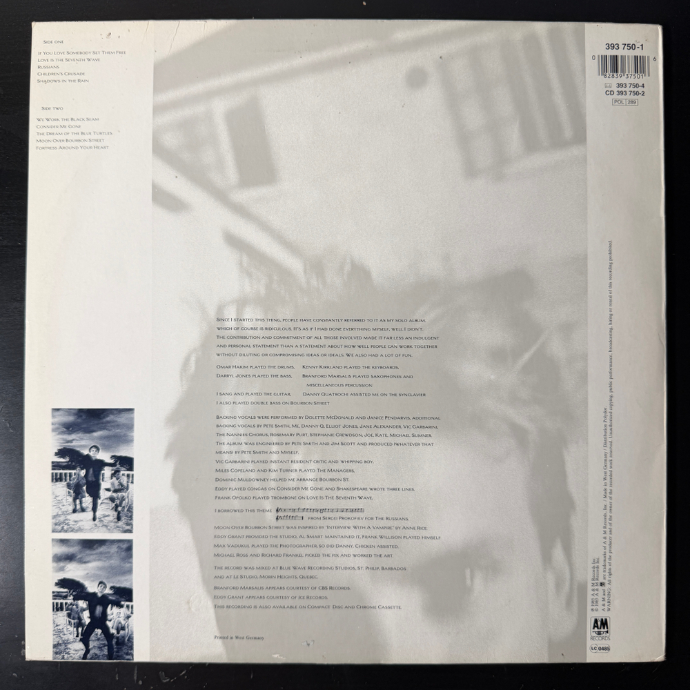 Виниловая пластинка Sting - The Dream Of The Blue Turtles LP