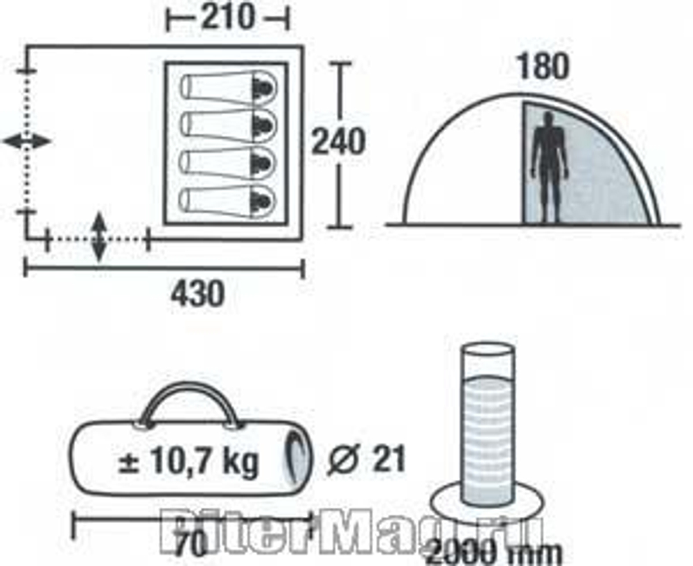 Палатка  High Peak  Aztek Plus 4