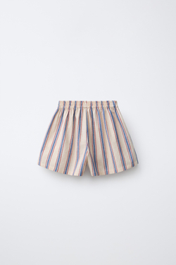 ZARA ШОРТЫ В ПОЛОСКУ, ЭКРЮ