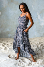 Платье с рюшей Nina (Размер: M) (Цвет: темно-синий)