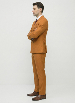 Мужской костюм двубортный (оранжевый) А73