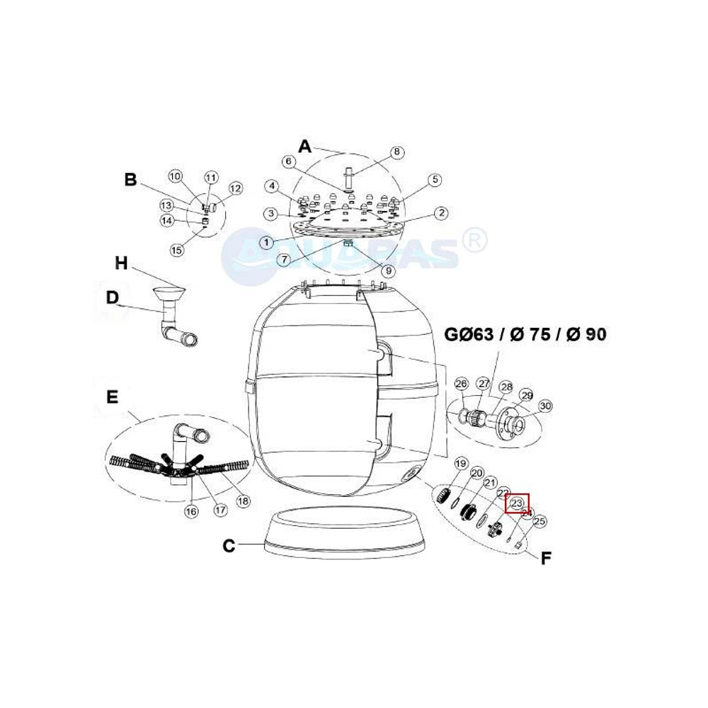 Крышка дренажной пробки фильтра IML TEIDE (VFS15784-0601)