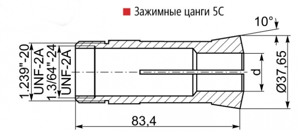 Размеры цанг 3000-5С-