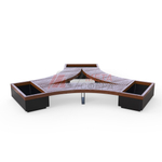 Лавка Rail Road 03 вогнутая с 3-мя вазонами