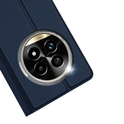 Чехол книжка из PU кожи синего цвета от Dux Ducis для Realme 13 Pro и 13 Pro+, серия Skin Pro Series Case
