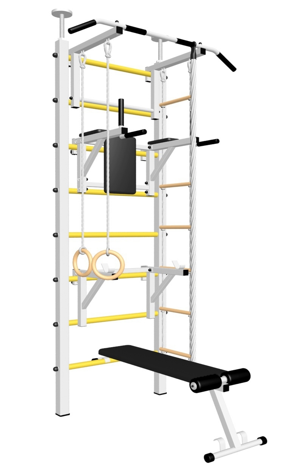 Шведская стенка Sv Sport враспор (Турник стандарт/Брусья/Стойка/Скамья/Канат/Кольца/Лестница)