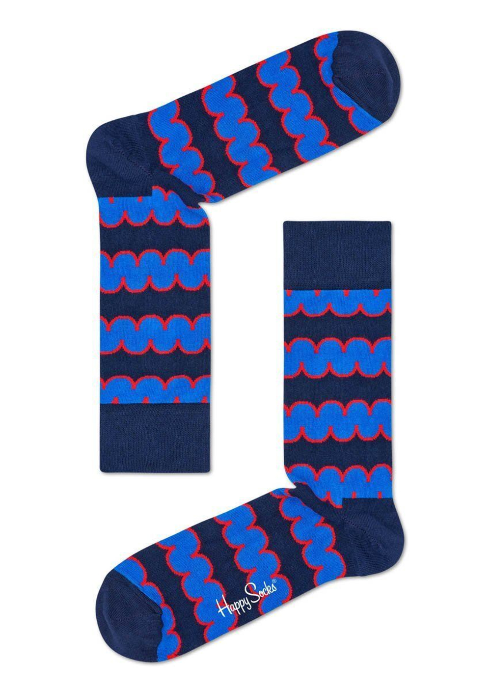 Носки унисекс Dressed Square Crew Sock с цветными волнами (Размер: 29) (Цвет: синий)