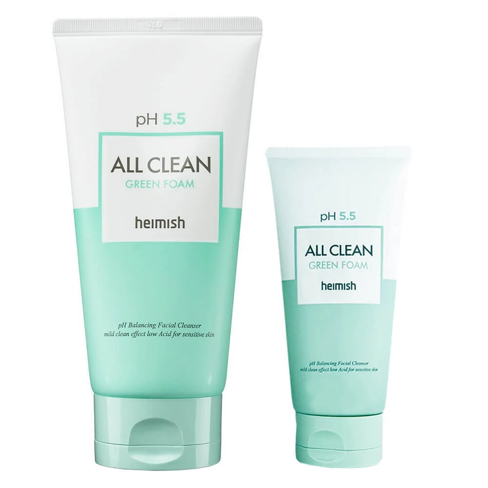Слабокислотный гель для умывания для чувствительной кожи Heimish pH 5.5 All Clean Green Foam 150 мл