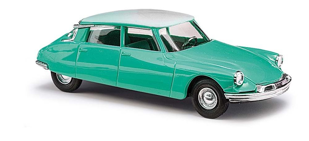 Автомобиль Citroën DS19, зеленый, белая крыша (H0)