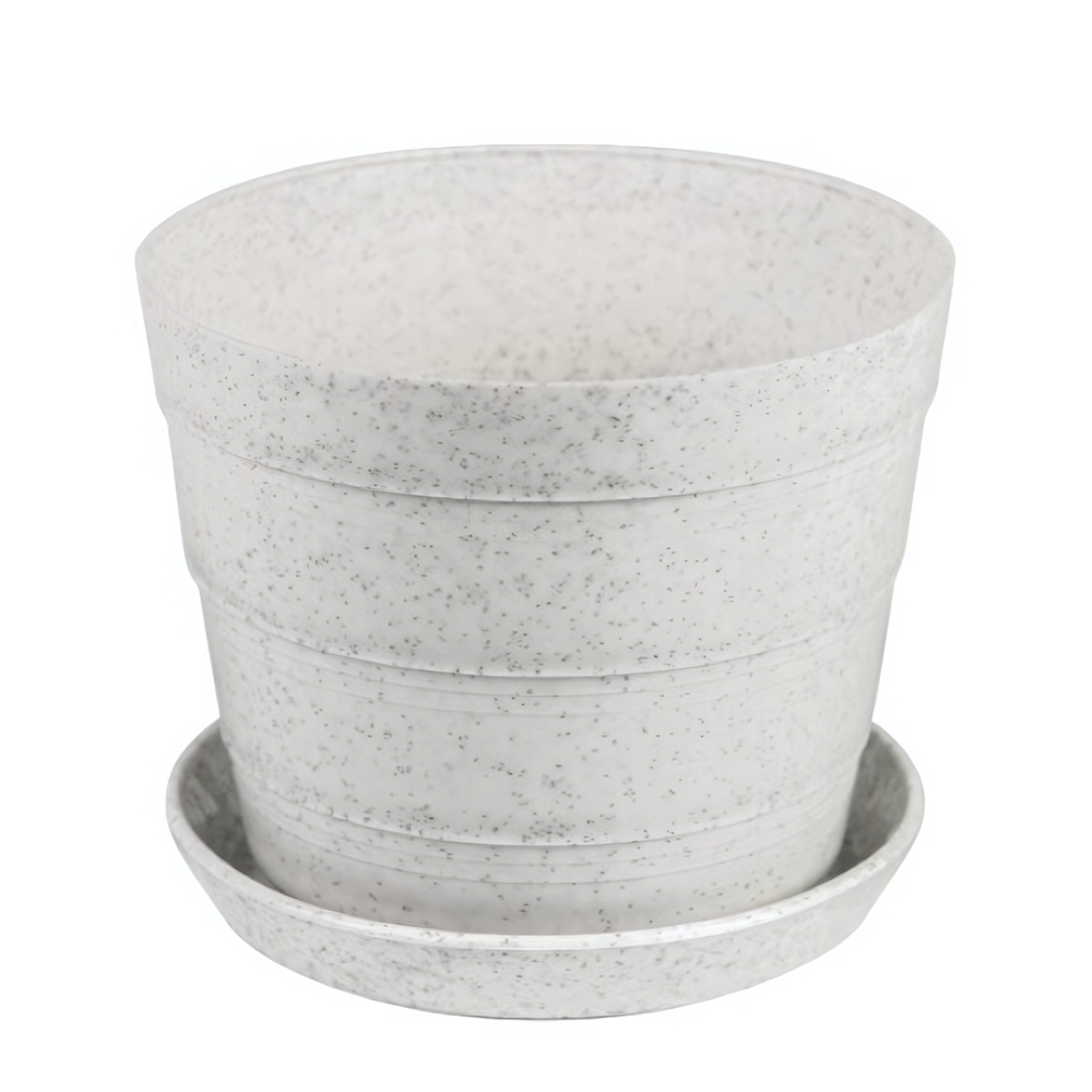 Кашпо "Классик" с поддоном 0,6 л (цвет мраморный)