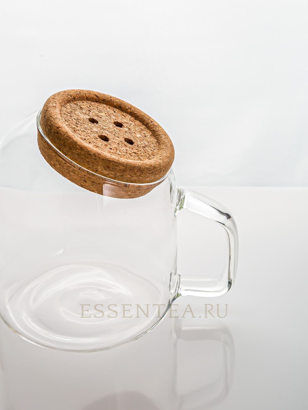 Чайник стеклянный с бамбуковой крышкой 800мл