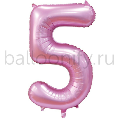 Шар ЦИФРА 5 Сатин Pink 40" 102 см