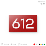 Номер на дверь 612, табличка на дверь для офиса, квартиры, кабинета, аудитории, склада, красная 120х70 мм, Айдентика Технолоджи