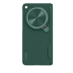 Чехол зеленого цвета от Nillkin с откидной защитной крышкой для камеры на OnePlus Open и OPPO Find N3, серия Super Frosted Shield Prop