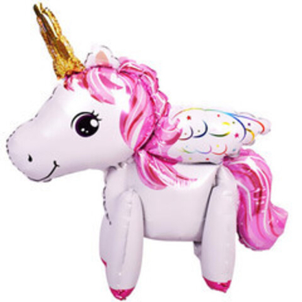 К Ходячая Фигура Единорог с крыльями Розовый (23''/58 см)